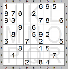 Easy Sudoku puzzle made by the Sudoku Instructions program